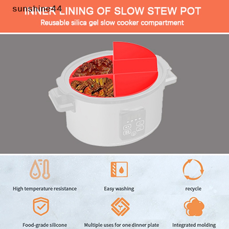 Sunshine Silicone Slow Cooker Liner, Pembatas Masak Liner Silikon Food Grade Reusable ID