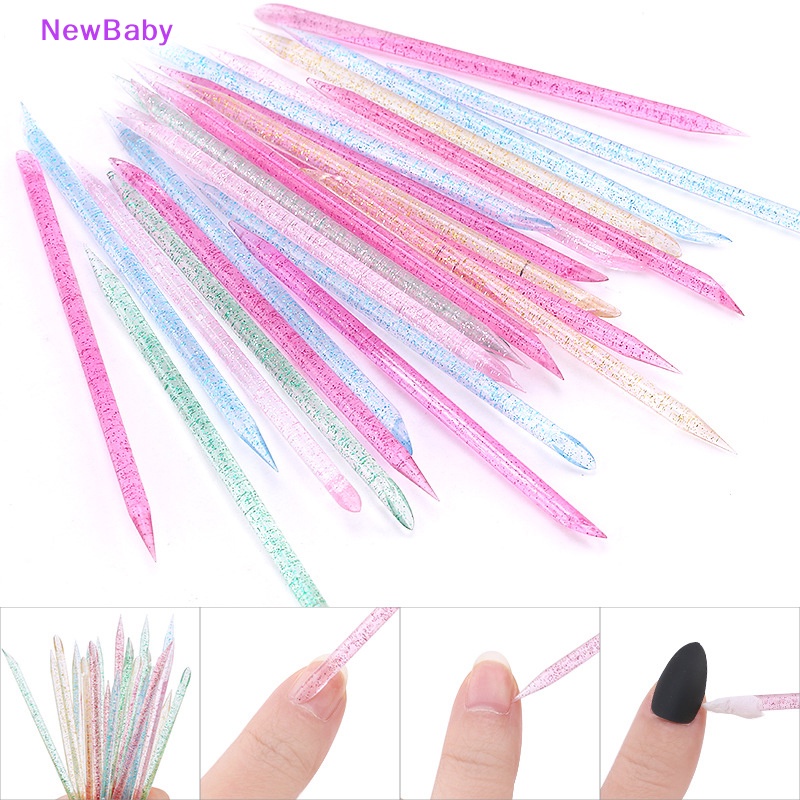 Newbaby 100Pcs Reusable Crystal Stick Kutikula Remover Alat Perawatan Kuku Manicures Tools ID