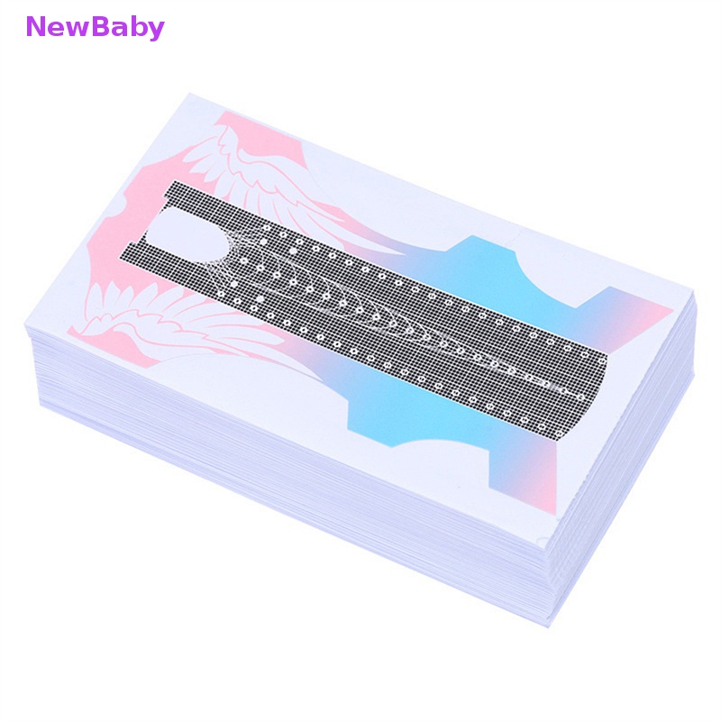 Newbaby 100pcs Profesional Nail Art Tips Extension Guide Stiker Akrilik Uv Gel ID