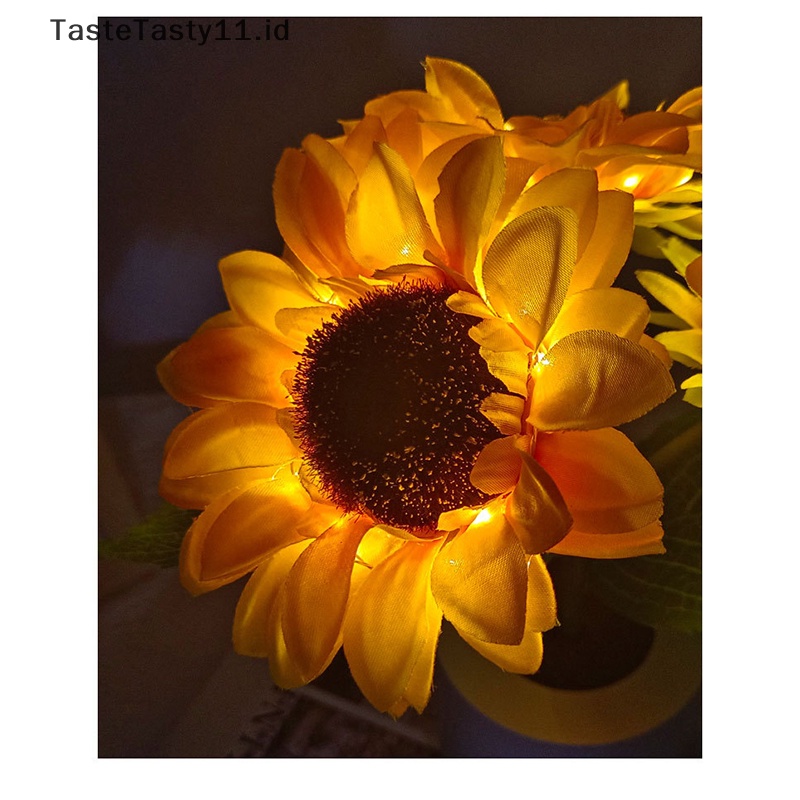 Tastetasty Sunflowers Lampu Meja LED Simulasi Bunga Lampu Malam USB Rechargeable.