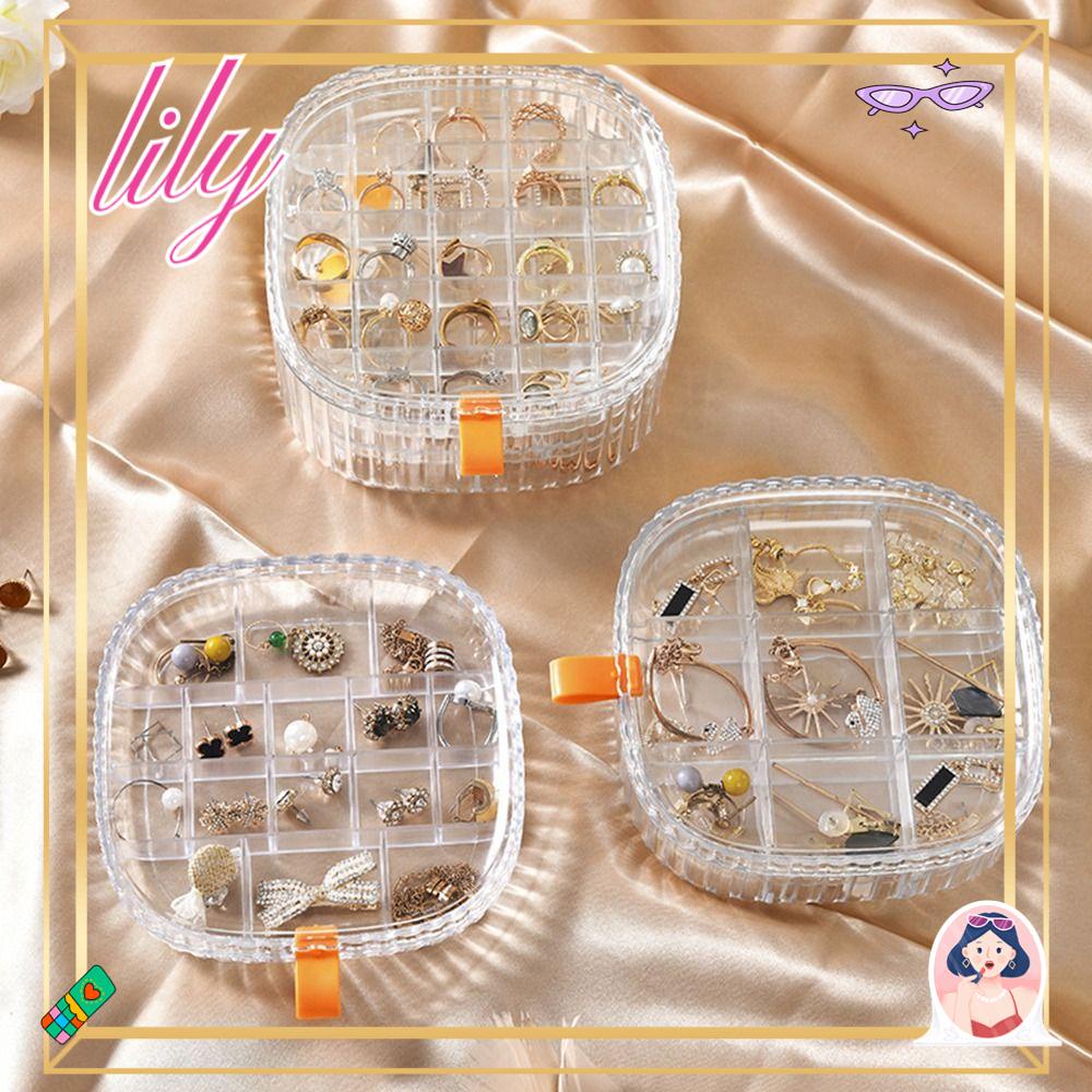 Lily Kotak Perhiasan Portable Multi-layer Dust Proof Display Case