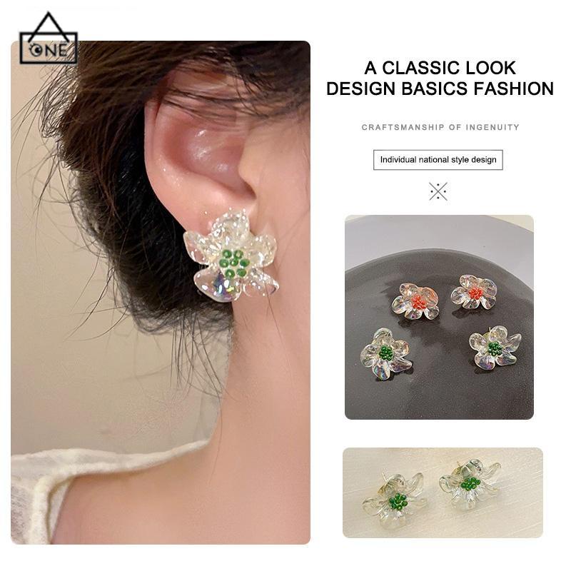 COD❤️Anting Bunga Bahan Akrilik Korea Lucu Fashion Gaya Untuk Wanita-A.one