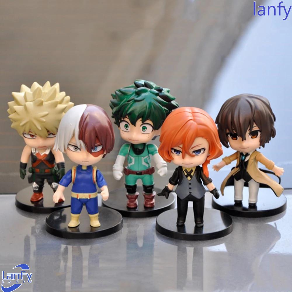 Lanfy 5pcs / Set Mainan Action Figure Anime My Hero Academia Bahan Pvc Untuk Dekorasi