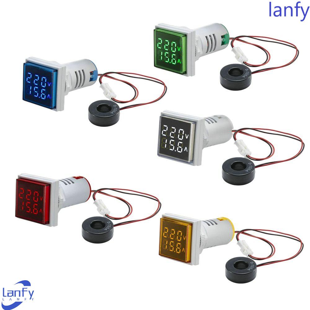 Lanfy Digital Voltmeter Ammeter 110V 220V Car Volt Tester Square Signal Light Car Volt Amp Tester Detector