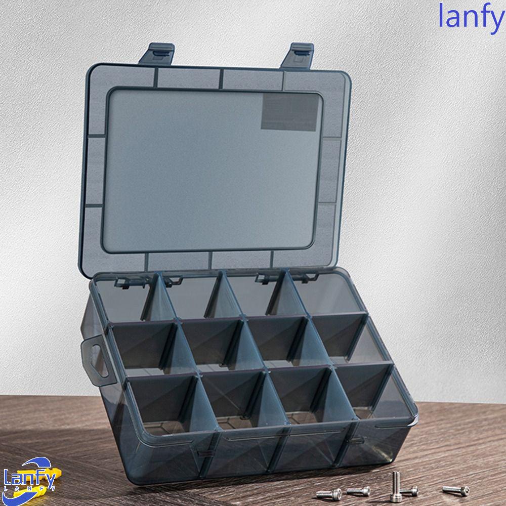 Lanfy Kotak Penyimpanan Alat Craft Slot Plastik Kemasan Koper Adjustable Organizer Box