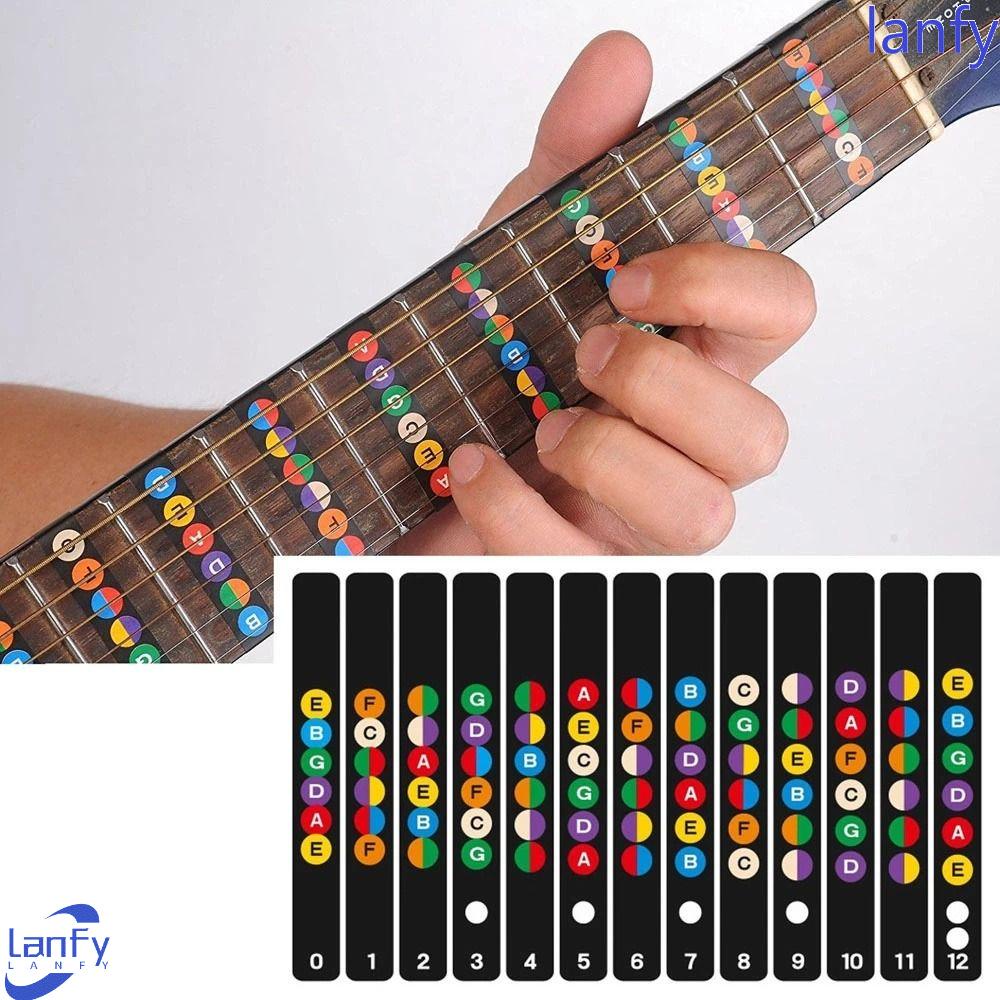 Lanfy Stiker Sisik Gitar Belajar Aksesoris Gitar Musical Scale Pemula Frets Note Decal Gitar Elektrik Fretboard Sticker