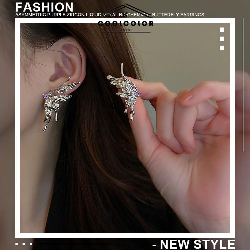 COD❤️Anting Kupu-kupu Desain Zirkon Butterfly Anting Vintage Korea Gaya Untuk Wanita- cl