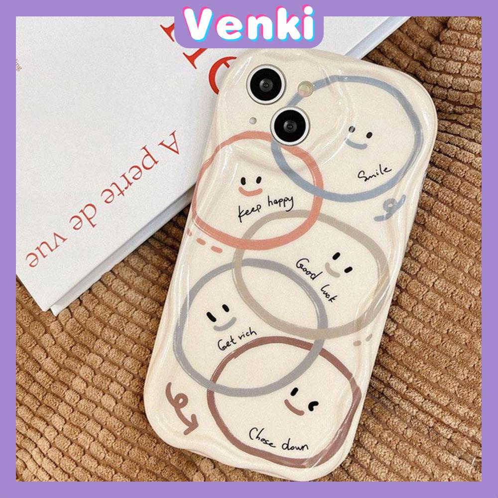 Venki - For iPhone 14 pro max Soft Case TPU Wavy Edge Smile White Phone Case Camera Protection Shockproof Compatible with iPhone 13 Pro max 12 Pro Max 11 xr xs max 7 8 Plus