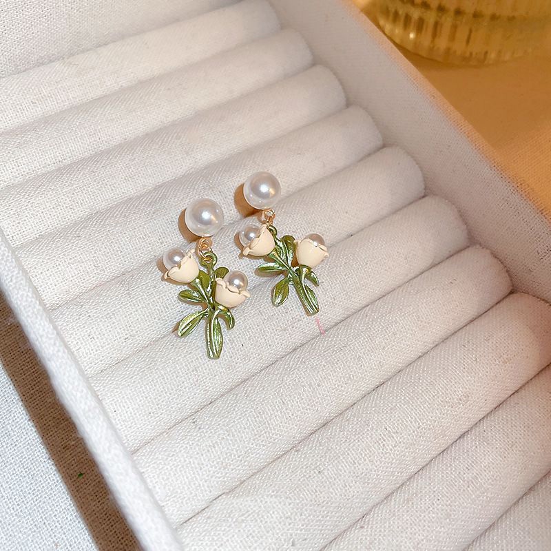 Anting Temperamen Bunga Mutiara Gaya Baru Jepang Korea Anting Fashion Unik Sederhana