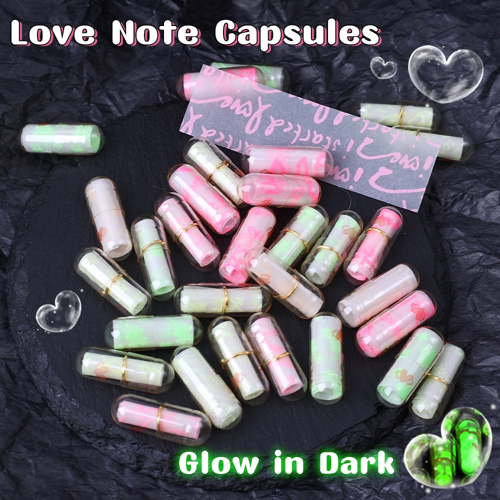 52/100pcs Luminous Love Letter Kapsul Pil Pesan Transparan Dengan Scroll Glow In Dark Amplop Kosong Kreatif Pesan Dalam Botol Cinta Notes Untuk Pacar Hari Valentine