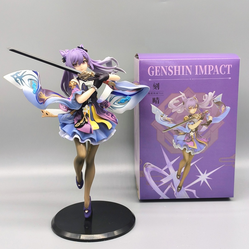 Genshin Impact Keqing Figure Anime Figure Keqing Standing Action Figure Game Boneka Mainan Model Koleksi