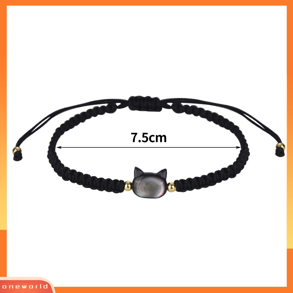 [EONE] Gelang Couple Kepribadian Handmade Beads Adjustable Mewah Hitam Kucing Shell Tangan Braided Bracelet Perhiasan Aksesori