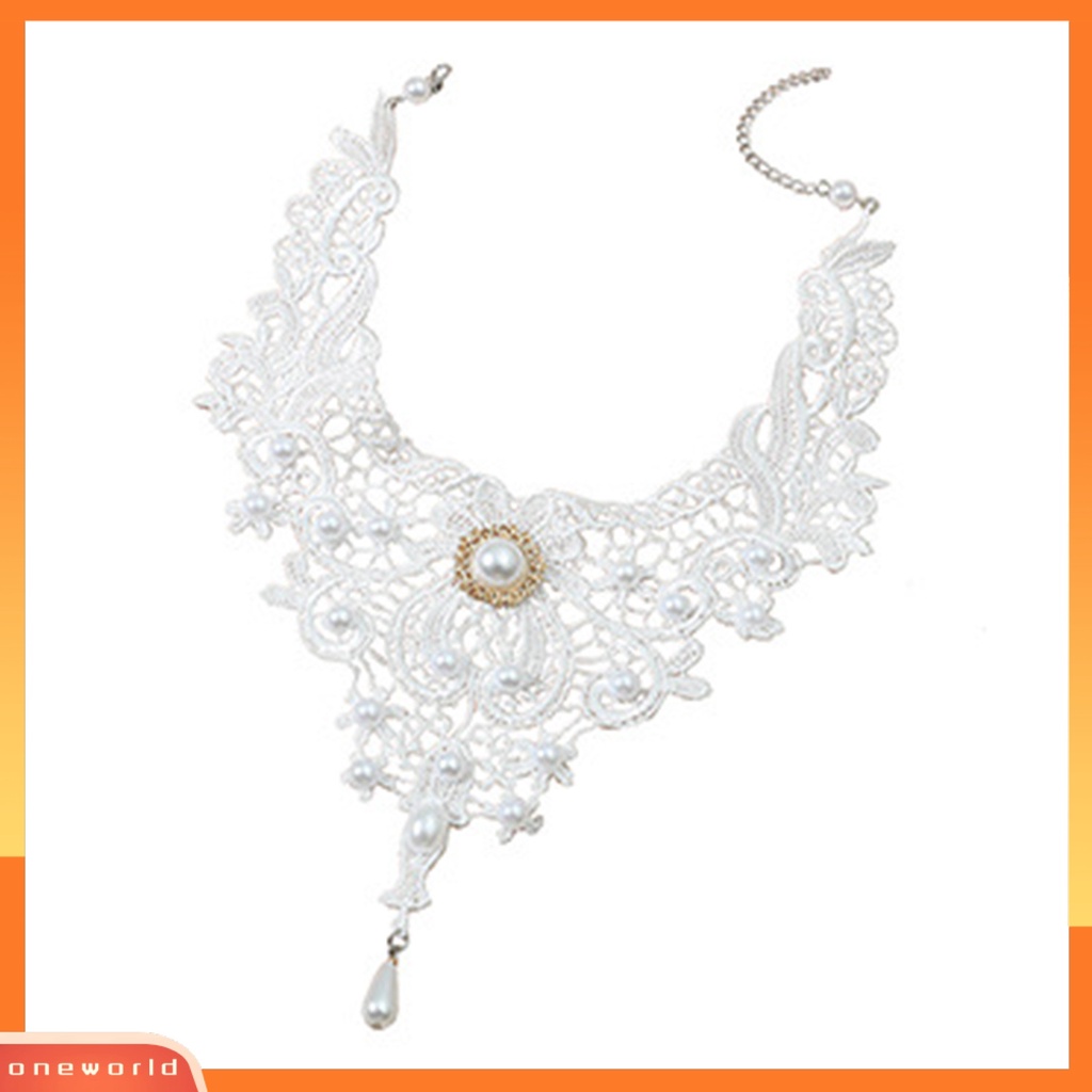 [EONE] Liontin Kalung Rantai Yang Dapat Disesuaikan Halus Semua Pertandingan Retro Pakaian Sehari-Hari Renda Crochet Gelap Gaya Choker Necklace Jewelry Supply