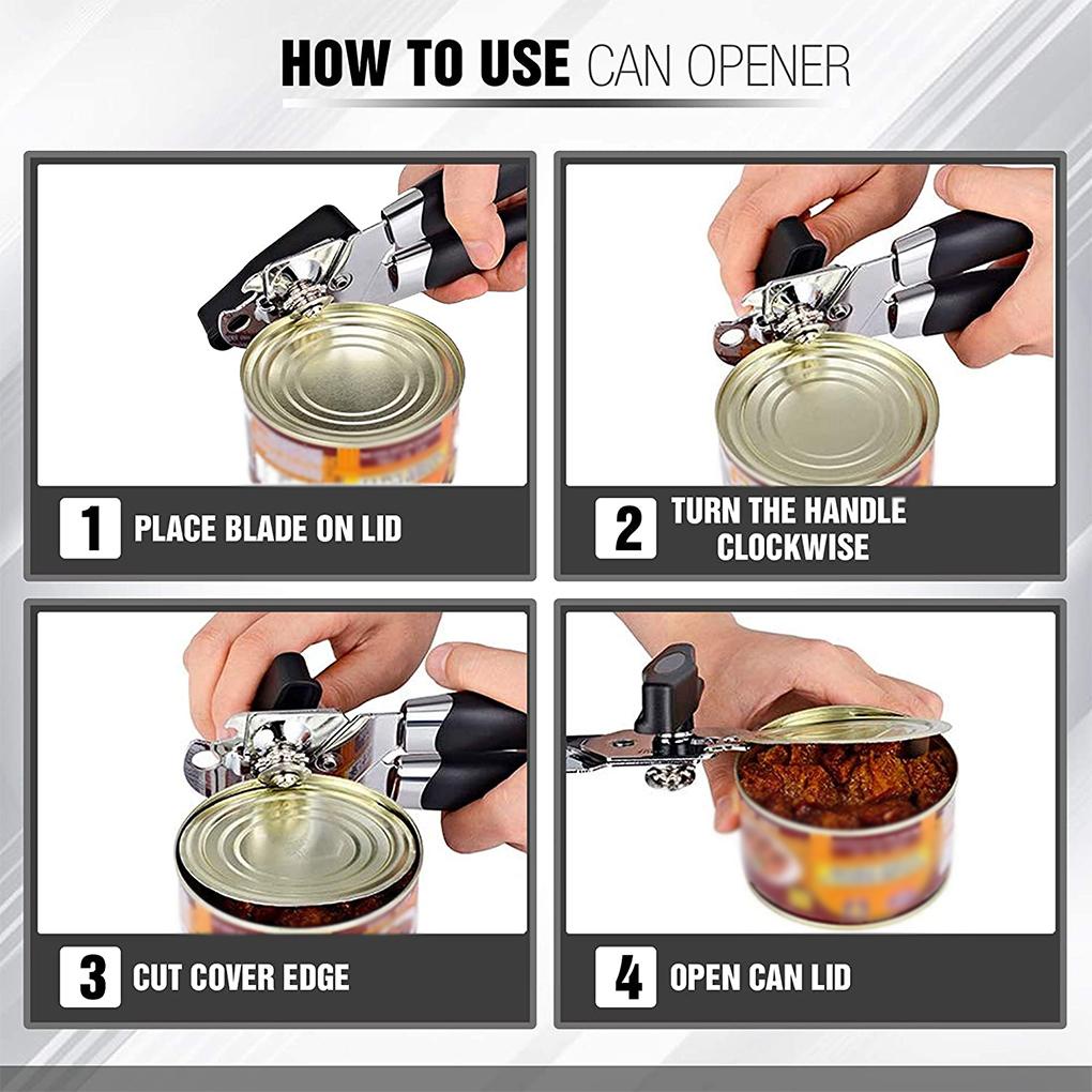 Can Opener Handle Pegangan Pembuka Botol Manual Pembuka Tutup Botol Manual Non-slip Stainless Kitchen Bottle Opener