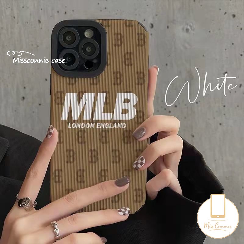 IPHONE Casing Merek Trendi Kompatibel Untuk Iphone7 8 Plus XR 11 14 Pro Max12 13 14 Pro MAX 7Plus 8Plus X XS MAX Tekstur Kulit Mewah Silicon Lembut Shockproof Brand Phone Case