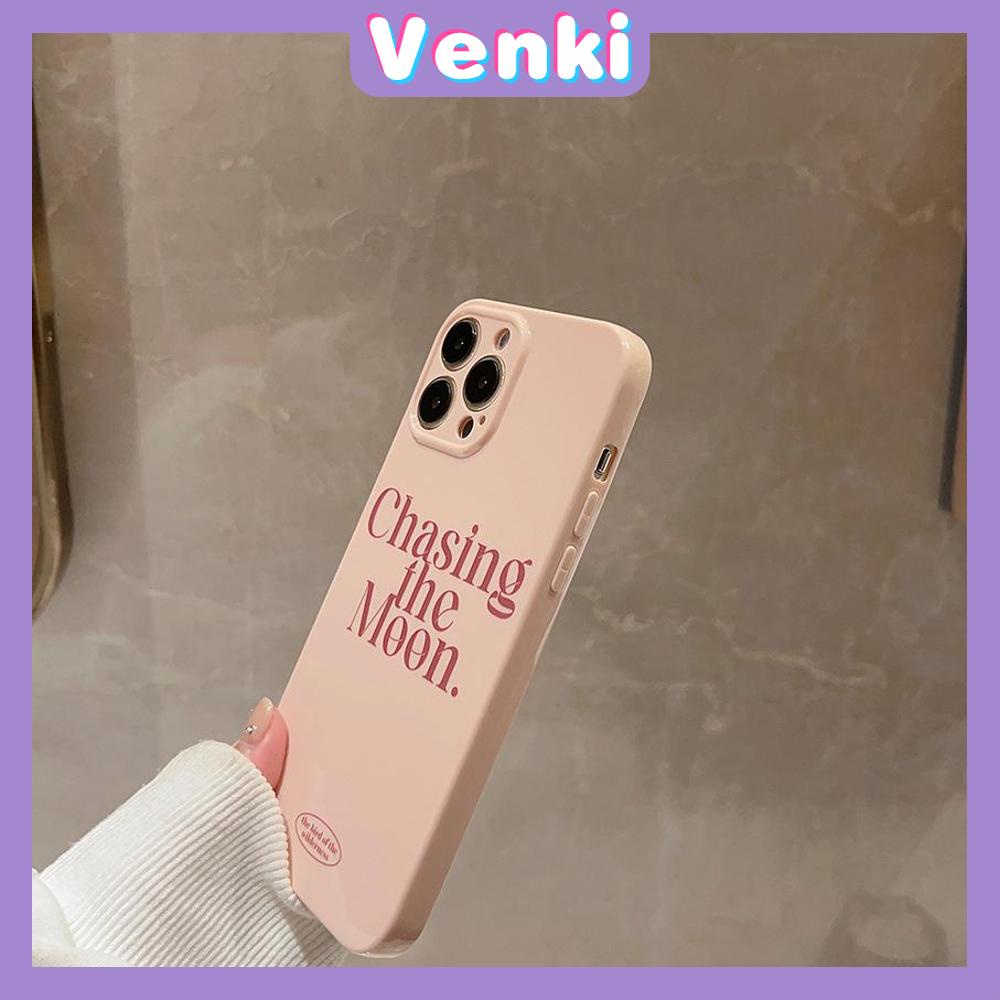 VENKI - For iPhone 11 iPhone CaseiPhone 11 Soft TPU Glossy Pink Case Simple English Camera Protection Shockproof Compatible with iPhone 14 13 Pro max 12 Pro Max xr xs max 7 8Plus
