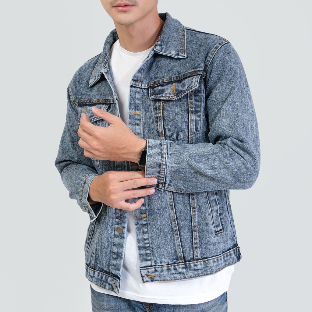 Mcvois Jaket Jeans Abuwash Pria Wanita Premium Distro