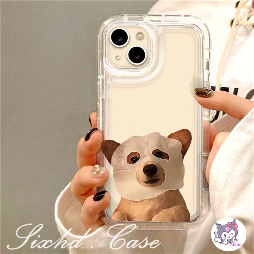 IPHONE Kompatibel Untuk Iphone14 13 12 11 Pro Max SE 2020 X Xr Xs Max8 7 6 6s Plus Masker Wajah Kucing Lucu Anjing AirBag Case Lembut TPU Shockproof Cover Pelindung