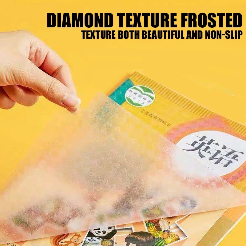 10lembar Frosted Transparan Self-adhesive Book Cover Plastik Tahan Air Buku Film Dengan Stiker Nama Primer Dan Sekunder Buku Teks Sarung Pelindung Perlengkapan Alat Tulis Siswa