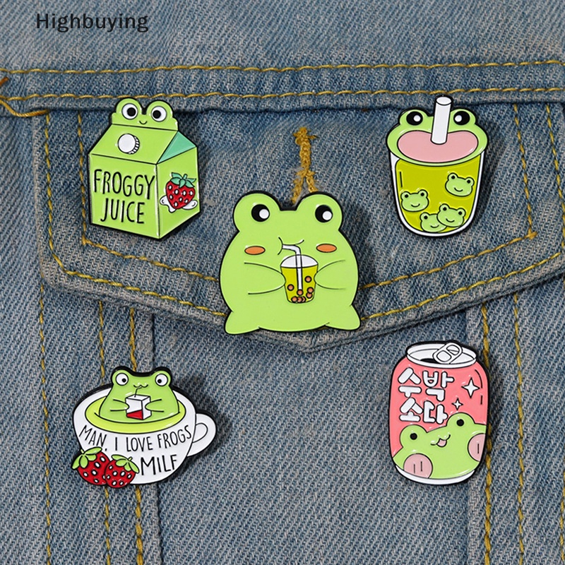 Hbid Froggy Enamel Pin Custom Lucu Kodok Mug Kopi Susu Jus Bisa Bros Kerah Lencana Hewan Perhiasan Hadiah Untuk Anak-Anak Teman Glory