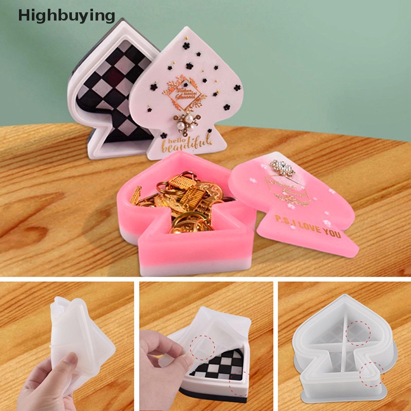 Hbid DIY Peach Heart Storage Box Epoxy Resin Silikon Cetakan Peach Heart Perhiasan Kotak Penyimpanan Cetakan Dekorasi Rumah Glory