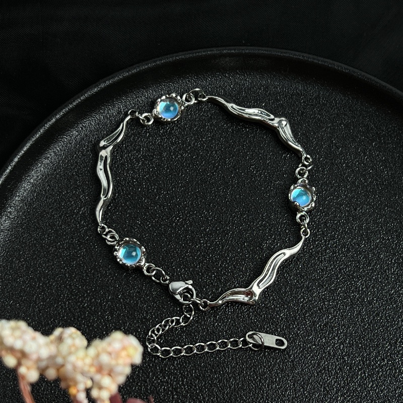 Gelang Batu Moonlight Memutar Korea Aksesoris Desain Pribadi