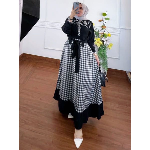 GAMIS STORE - Nila Set 2in1 l Setelan Shakila Polos Mix Katun Kotak Import Fit S-XL | Baju One Set Atasan + Rok Remaja Wanita Muslim Kekinian