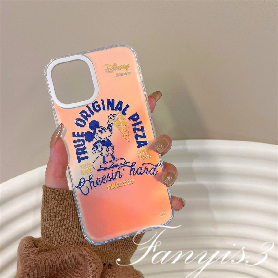 Compatible For IPhone 14 13 12 11 Pro Max X XR Xs Max 8 7 Plus SE 2020 Kompatibel Untuk Lucu Kartun Mouse IMD Laser Gradiasi Ponsel Case TPU Lembut Shockproof Cover Pelindung
