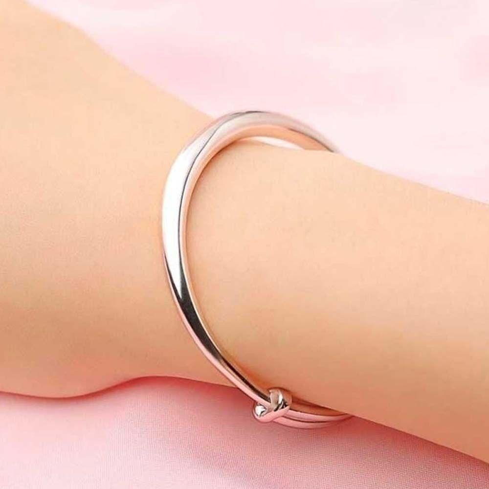 NEEDWAY Gelang Hadiah Baru Tangan Wanita Manset Kualitas Terbaik Perhiasan Pria Dapat Disesuaikan Berlapis Perak