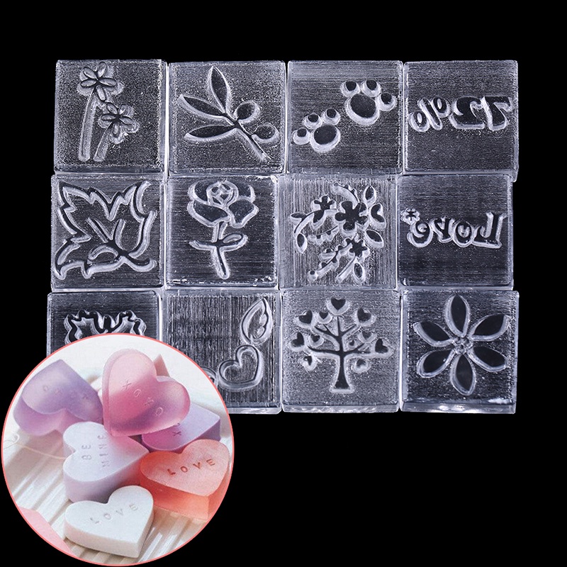 [lightoverflow2] Akrilik Kata Alami Handmade Bening Sabun Stamping Cap Seal Cetakan Craft DIY [ID]