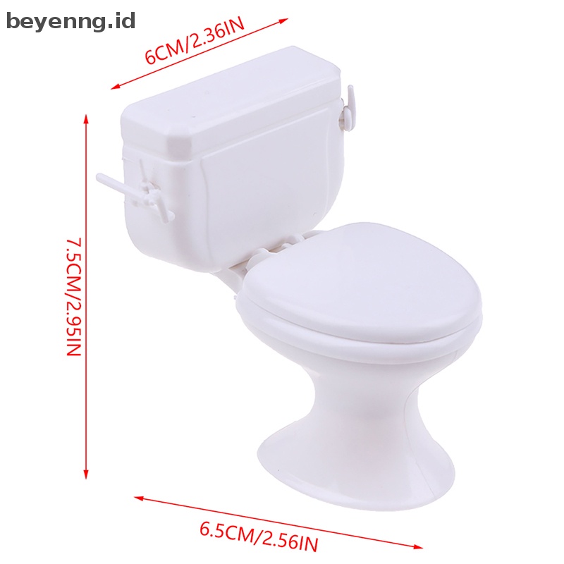 Beyen Furniture Rumah Boneka Vintage Kamar Mandi Toilet Miniatur Mainan Boneka Aksesoris ID