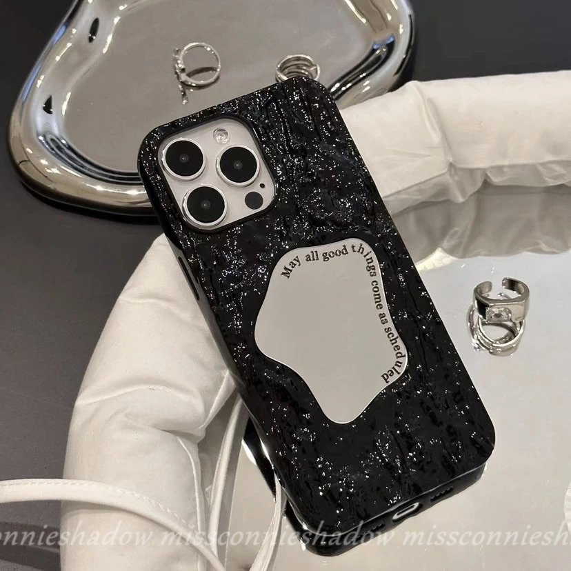 Case Cermin Make Up Kreatif Kompatibel Untuk IPhone 8Plus 11 13 14 12 Pro MAX XR 7Plus X XS Max7 6 6S 8Plus SE 2020 Mewah Electroplate Plating Kerut Lembut Ins Fashion Cover