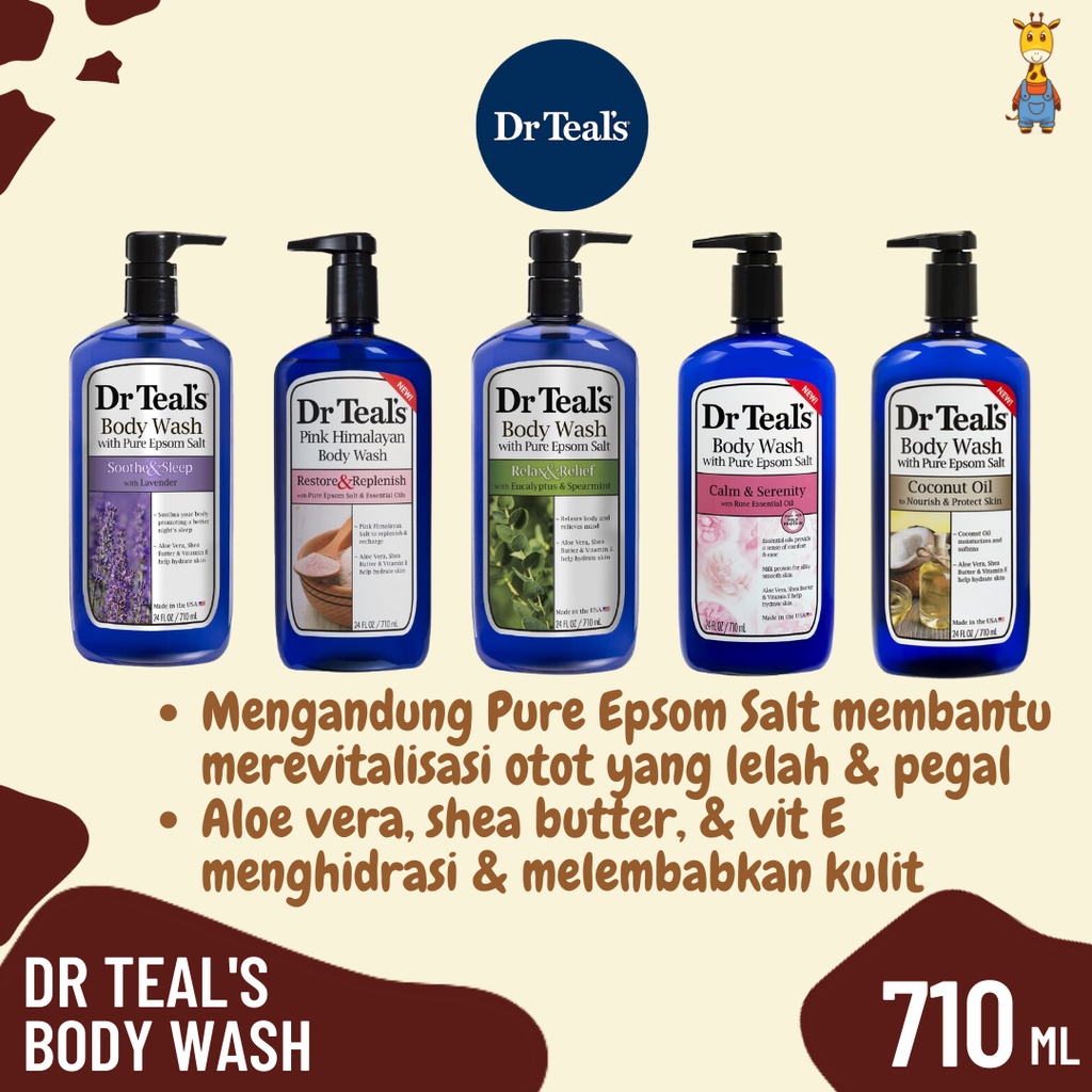 Dr Teal's Body Wash With Pure Epsom Salt 710ml