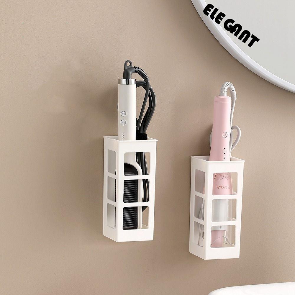 [Elegan] Curling Iron Holder Self-adhesive Tahan Lama Organizer Kamar Mandi Gantung Dinding Dipasang Bebas Pukulan Tempat Pengering Rambut