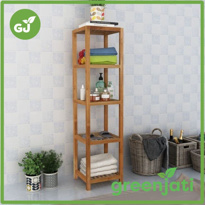 rak kamar mandi kayu walnut solid furniture jepara