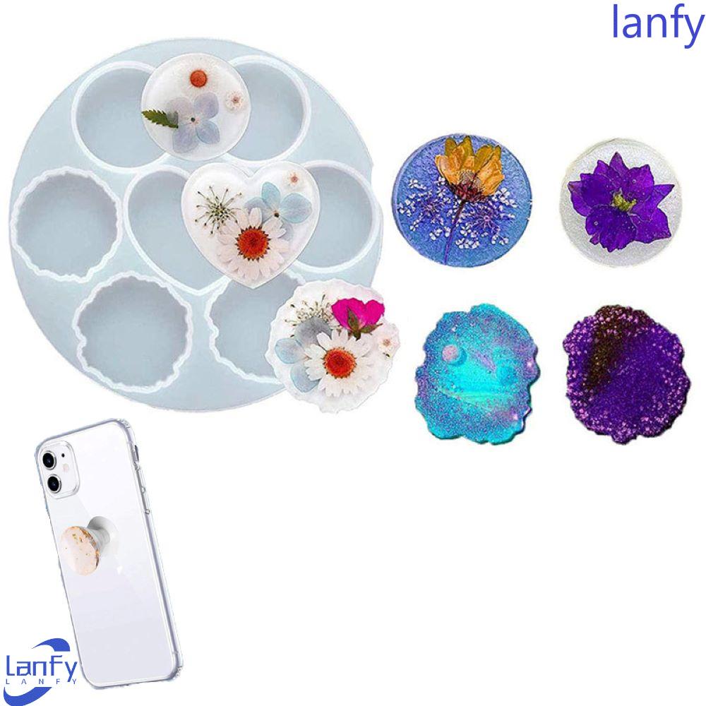 Lanfy Phone Grip DIY Dengan 7 Cavity Epoxy Irregular Round Craft Tool