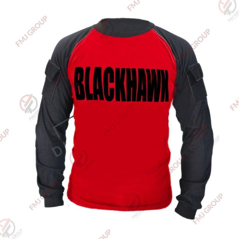 Kaos Panjang Tactical Blackhawk Merah Kombinasi Hitam