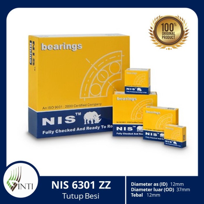 Bearing NIS 6301 ZZ 1 Dus 370 Pcs Original Laher
