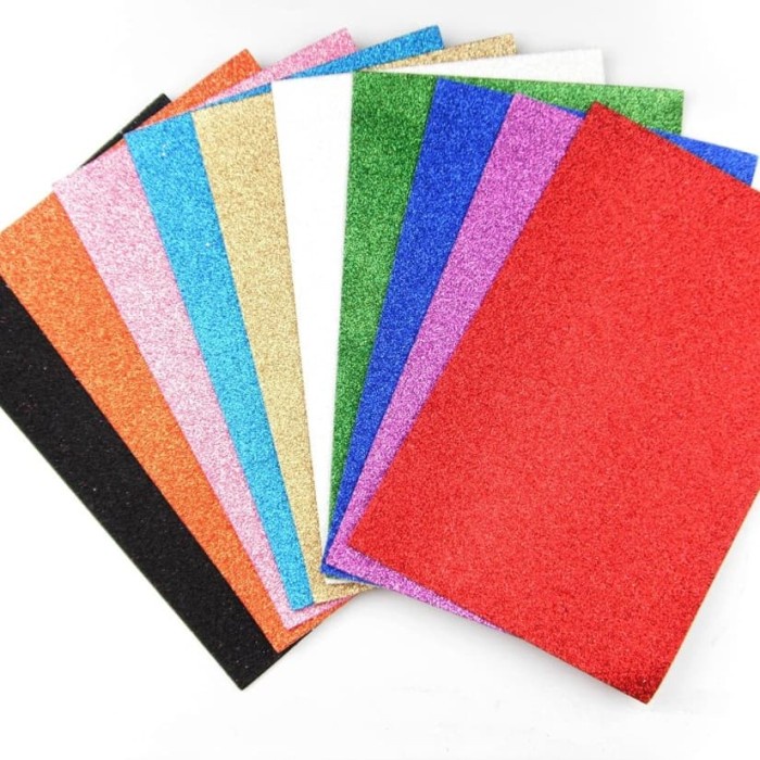 GLITTER CREATIVE EVA FOAM ART SHEET LEMBAR BUSA LEMBARAN KREASI WARNA