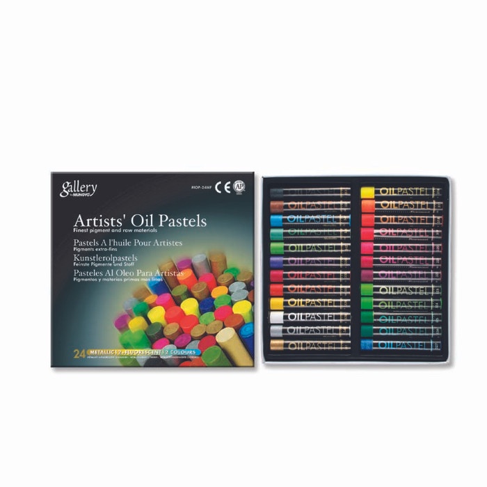 

Mungyo - Artist Soft Oil Pastel/Crayon Minyak 24 PCS 12 FL & 12 MTL