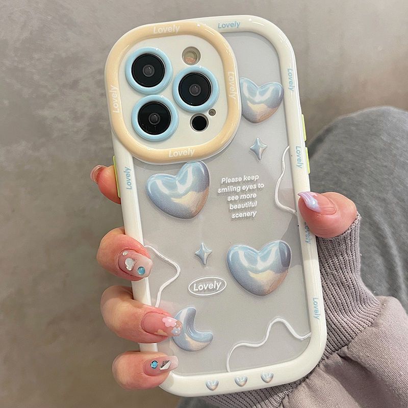 IPHONE Casing Ponsel Desain Halo Dye Love Gradual Baru Kompatibel Dengan Iphone12 13 14 11 Pro Max X Xs Max Xr Fdfdp