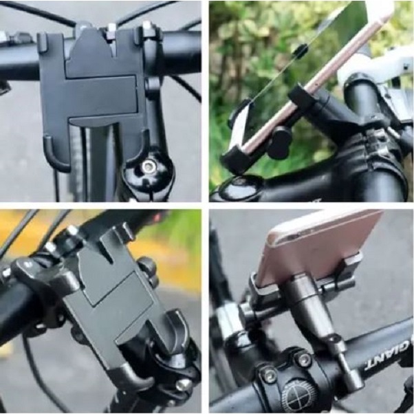 Holder Hp Motor Dudukan Ponsel Aluminium Aloy Holder Handphone Motor