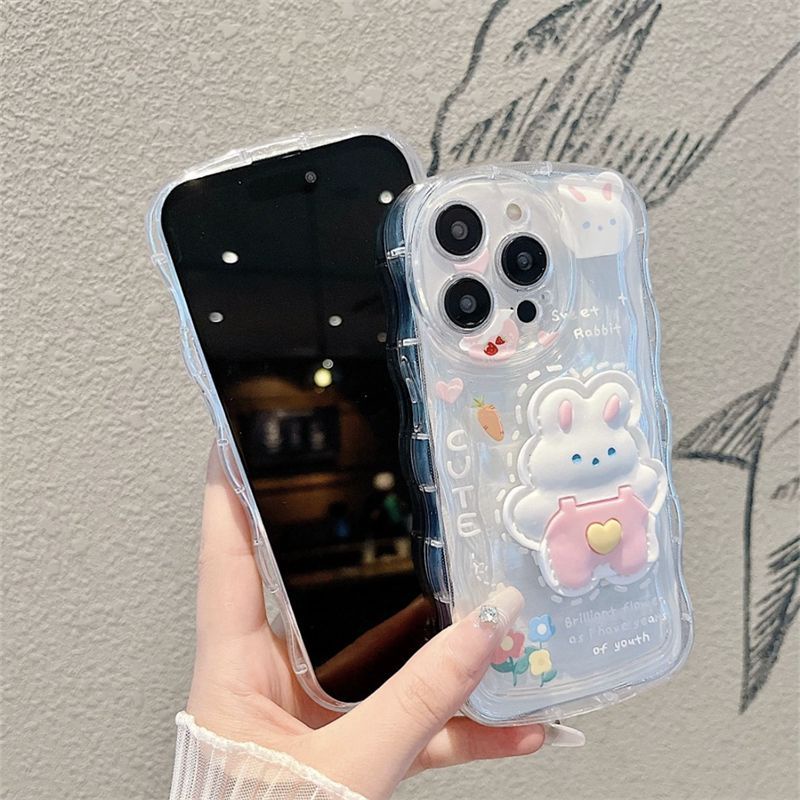 IPHONE Frame Melengkung Lensa Rounded Transparan Air Cushion Sticker Desain Boneka Casing Ponsel Kompatibel Dengan Iphone12 13 14 11 Pro Max X Xs Max Xr Dcdx