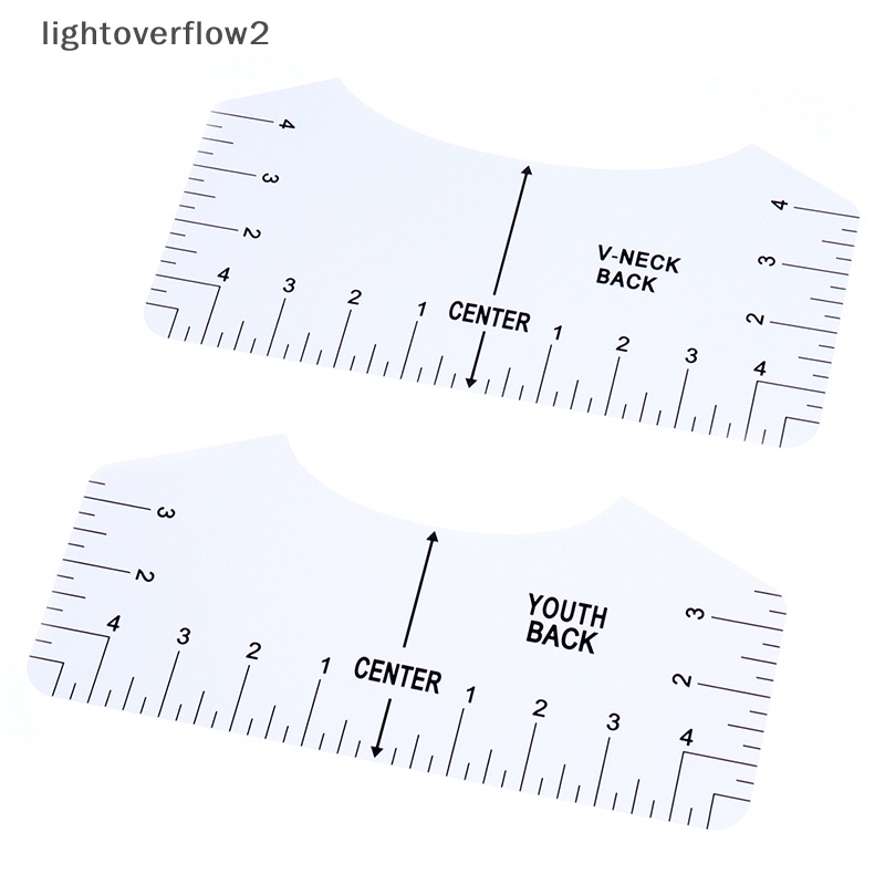 [lightoverflow2] 8pcs T-shirt Ruler Guide Alat Perata Leher V Ke Pusat Desain Pengukuran [ID]