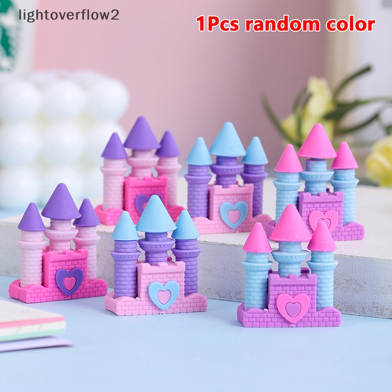 [lightoverflow2] 1pcs Creative Dream Castle Eraser Creative Student Wrig Drawing Rubber Pencil Eraser Lucu Perlengkapan Sekolah Alat Tulis Hadiah Anak [ID]