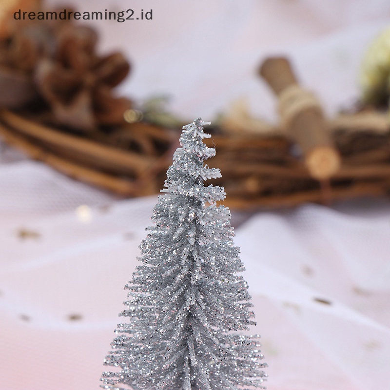 (drea) 3pcs/set Pohon Natal Tahun Baru Mini Little Pine Tree Dekorasi Meja Natal//