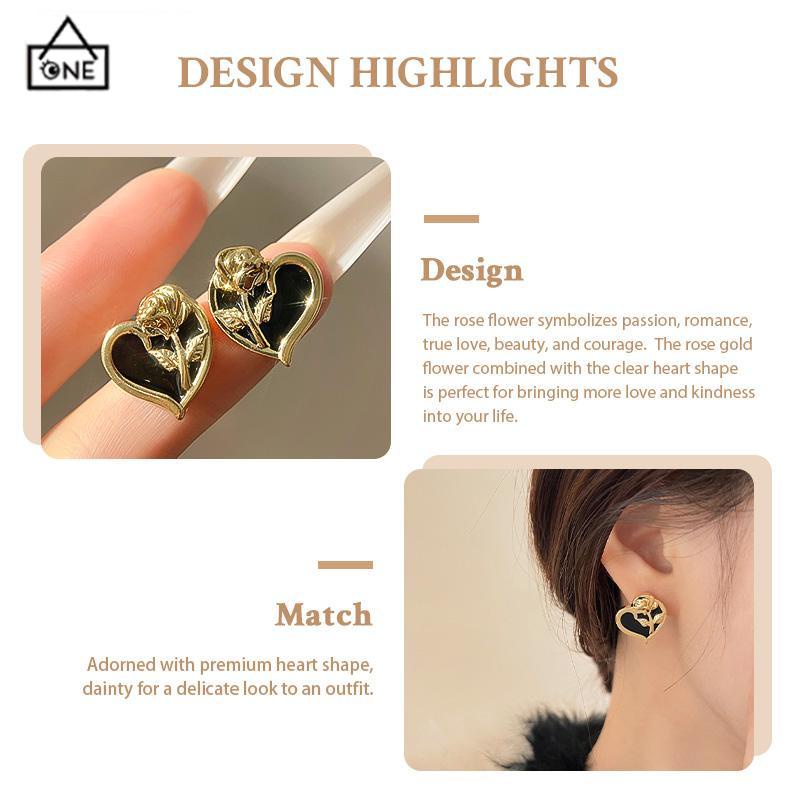 COD❤️Anting S925 Korea anting bunga cinta  anting gaya Prancis untuk wanita-A.one