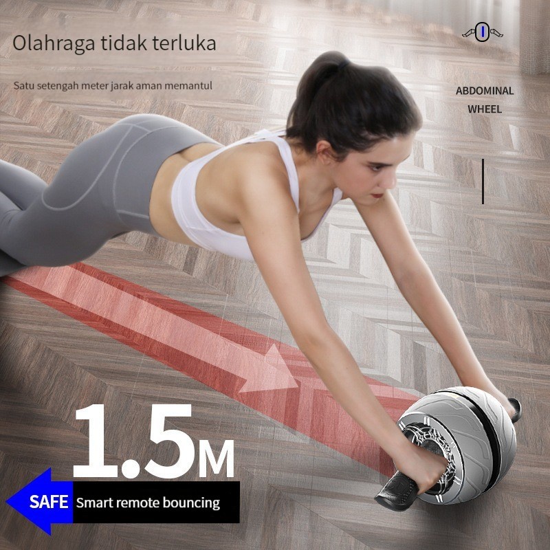 AB Wheel Abs Roller Sixpack Roda Stabil Alat Olahraga Fitness Exercise 16 x 9 cm