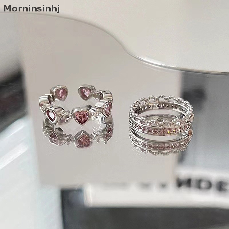 Mornin Fashion Kreatif Punk Gothic Duri Cinta Jantung Cincin Mata Kucing Merah Muda Jantung Cincin Wanita Pembukaan Perhiasan Cincin Hadiah id