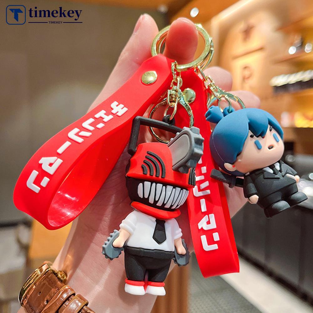 Timekey Kartun Anime Figurine Gantungan Kunci Wanita Pria Keren Anime Pasangan Keyrings Untuk Pesta Ulang Tahun Anak W5Y2